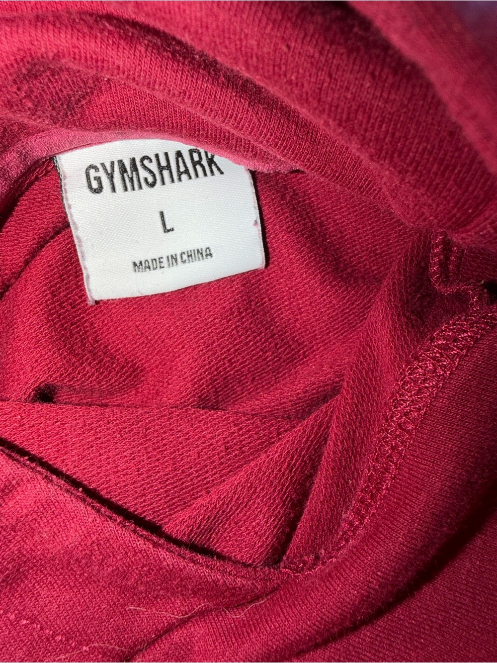 Gymshark Maroon Pullover Hoodie with White Logo - Picture 3 of 4